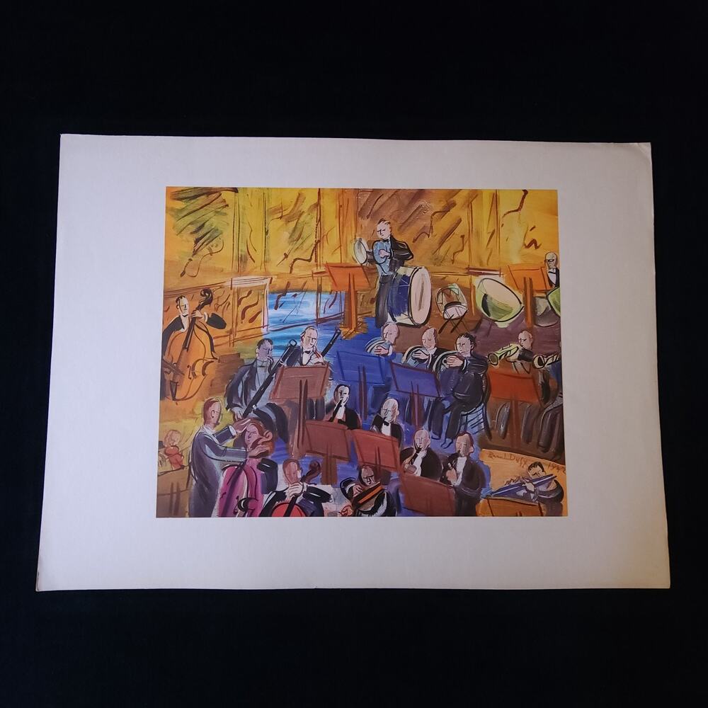 Vintage Raoul Dufy French Fauvist Artist Color Print The Orchestra Lithograph